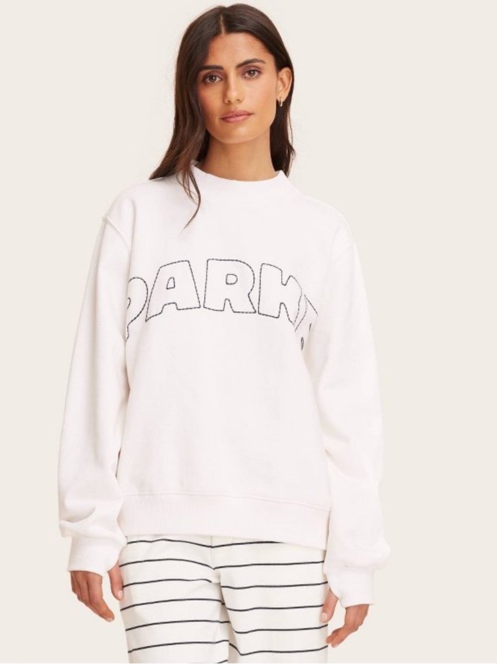 NWT Parke x Target Mockneck Pullover Sweatshirt Cream